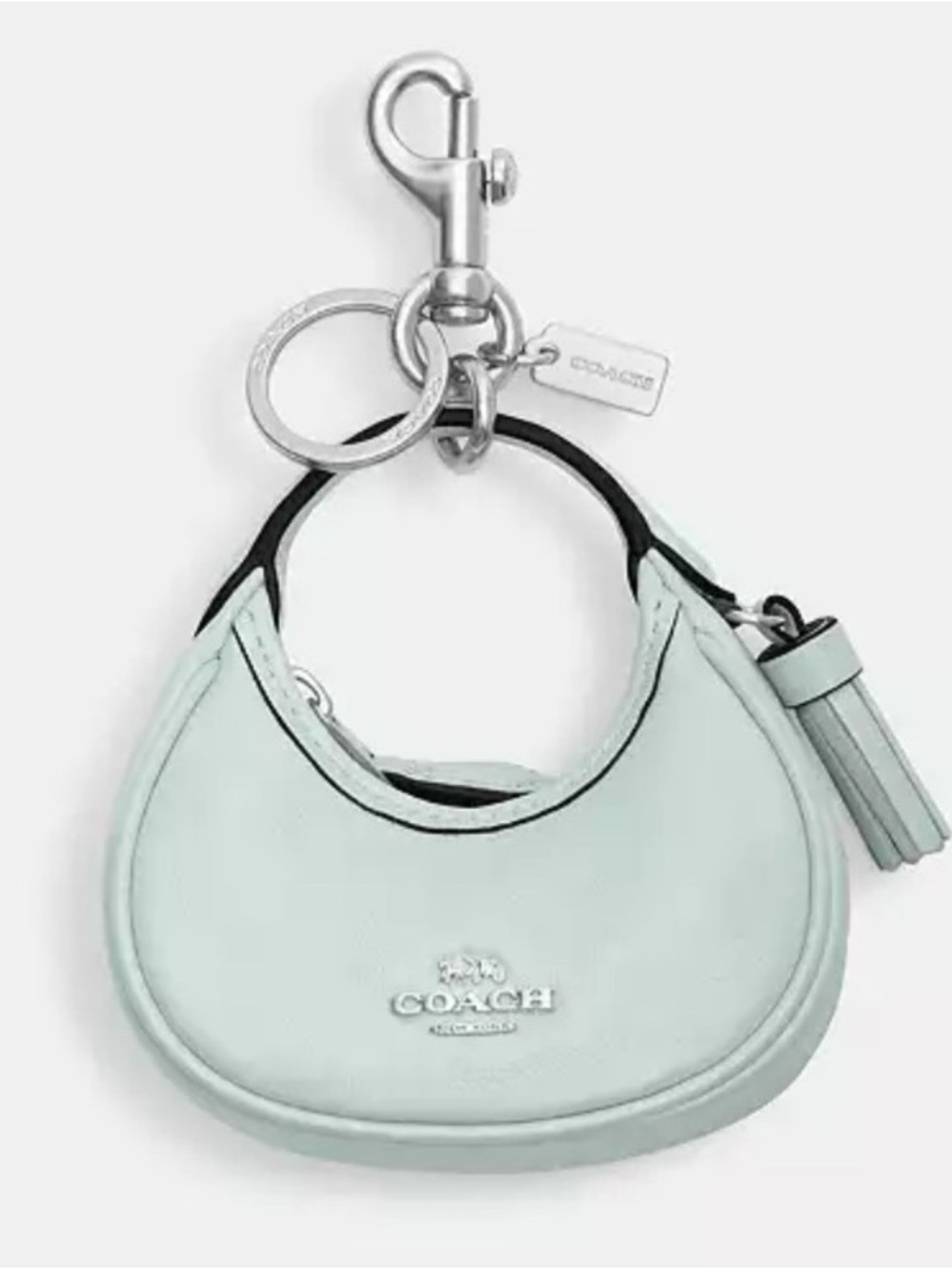 Coach Mini Carmen Crescent Keychain Bag - Mint iridescent